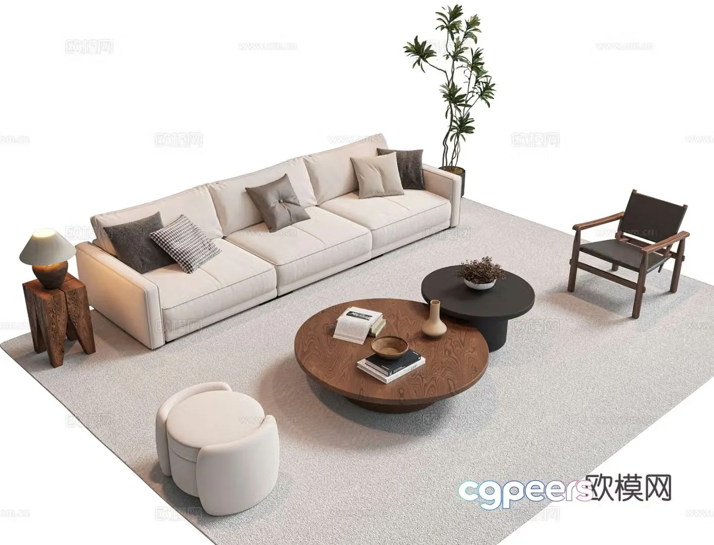 Wabi Sabi modular sofa 3d model