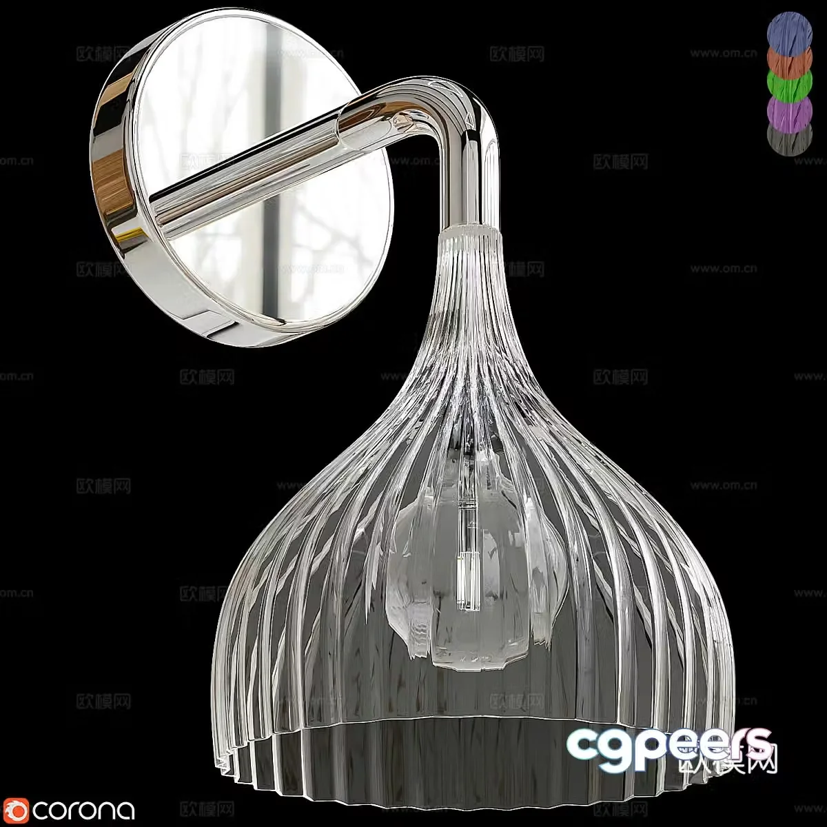 Light luxury wall lamp glass wall lamp bedside wall lamp outdoor wall lamp courtyard wall lamp decorative wall lamp 3D model