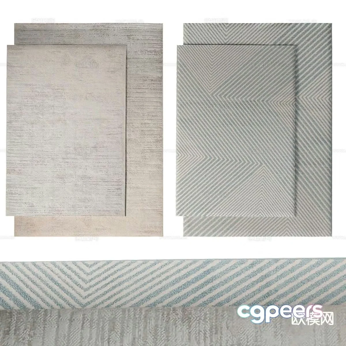 Carpet square rug 3d model