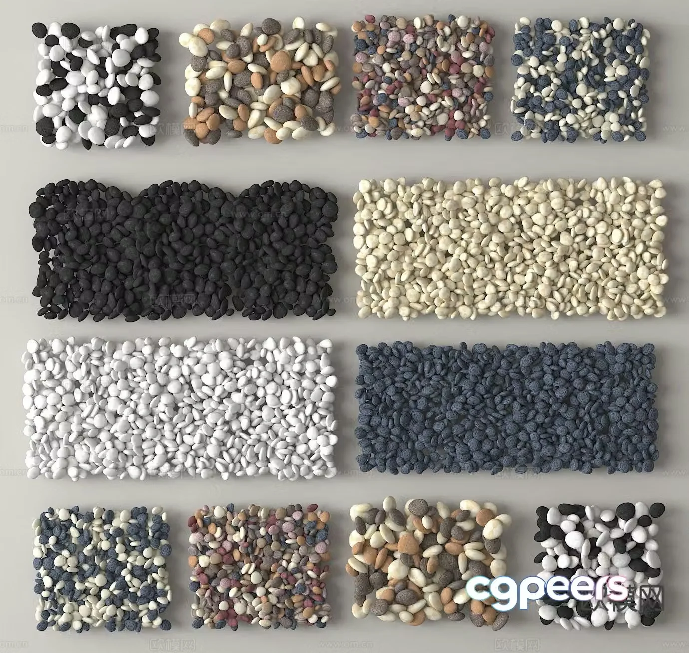 cobblestone gravel road gravel 3d model