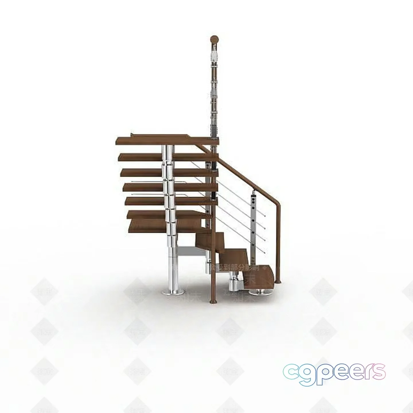 A Modern Staircase 3D Model – 15222 – VRAY Render