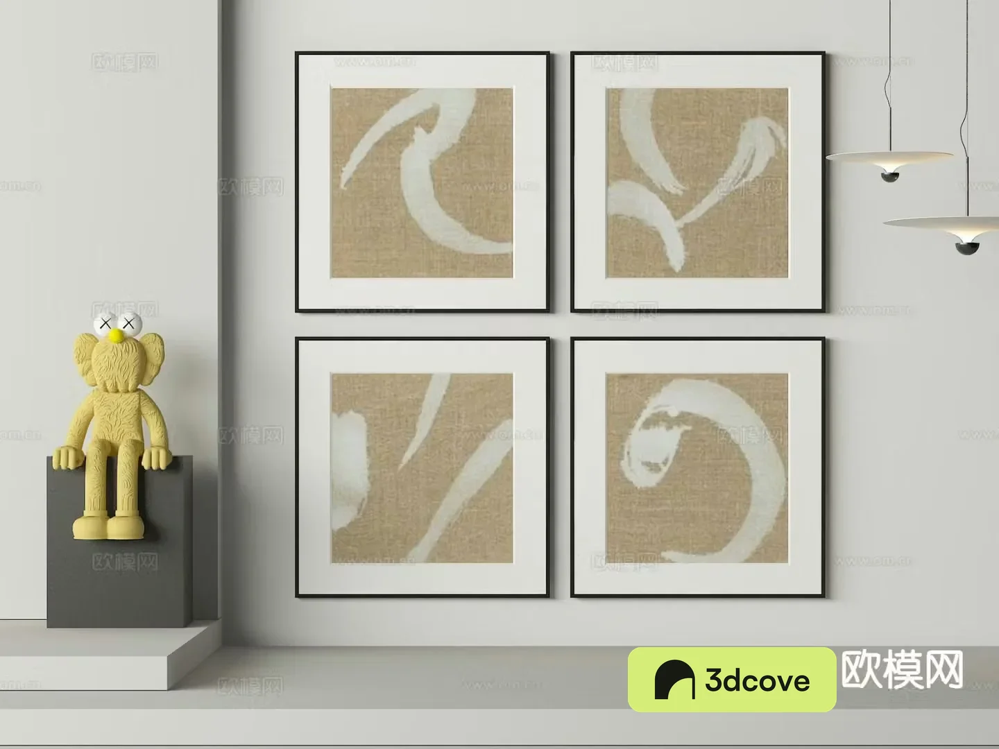 New Chinese style decorative painting geometric hanging painting