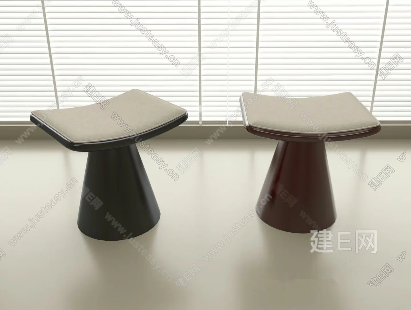 Modern Grey Stools 3D Model – 13963 – VRAY Render