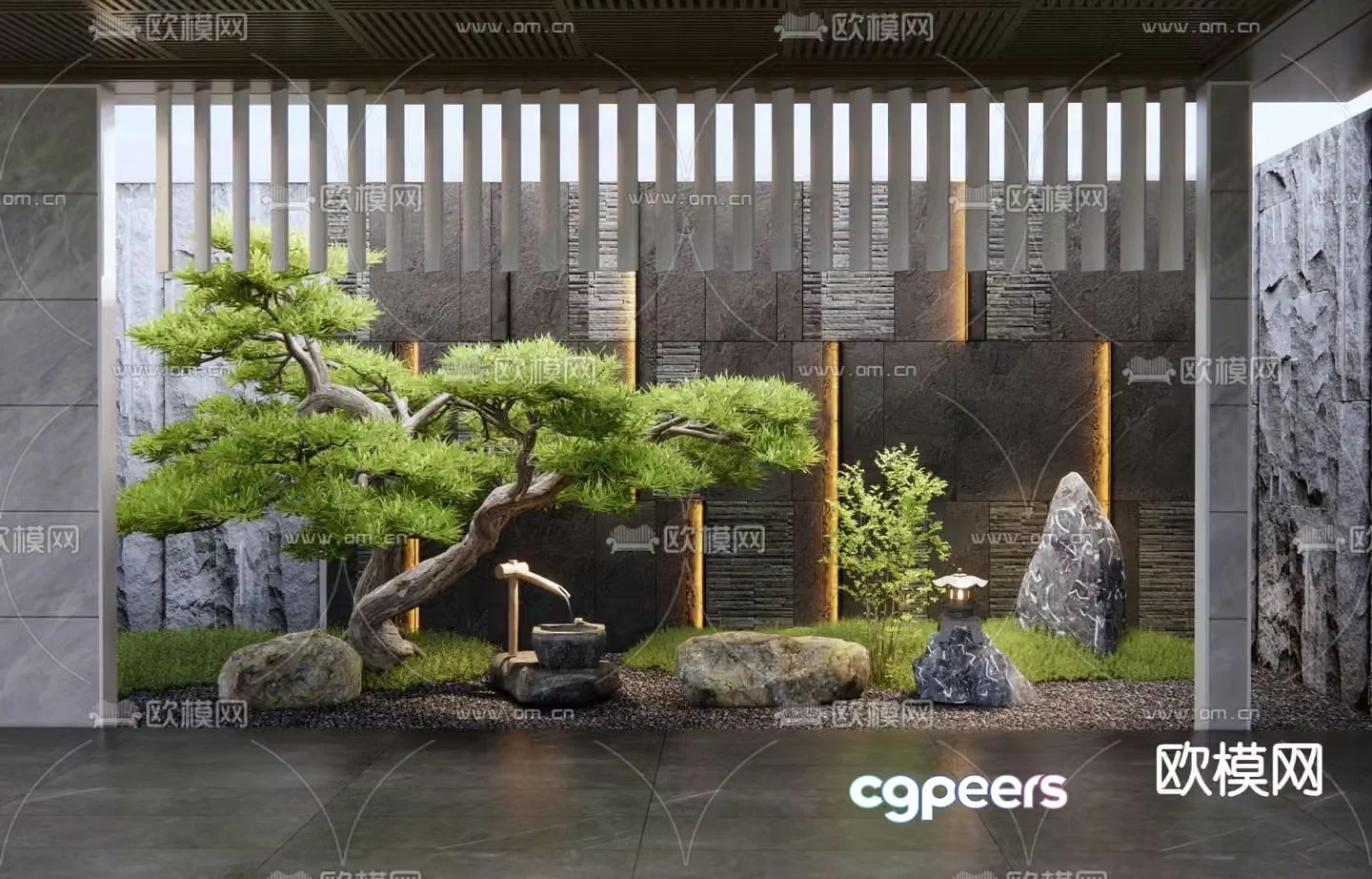 Landscape sketch plant landscaping landscape stone 3D model