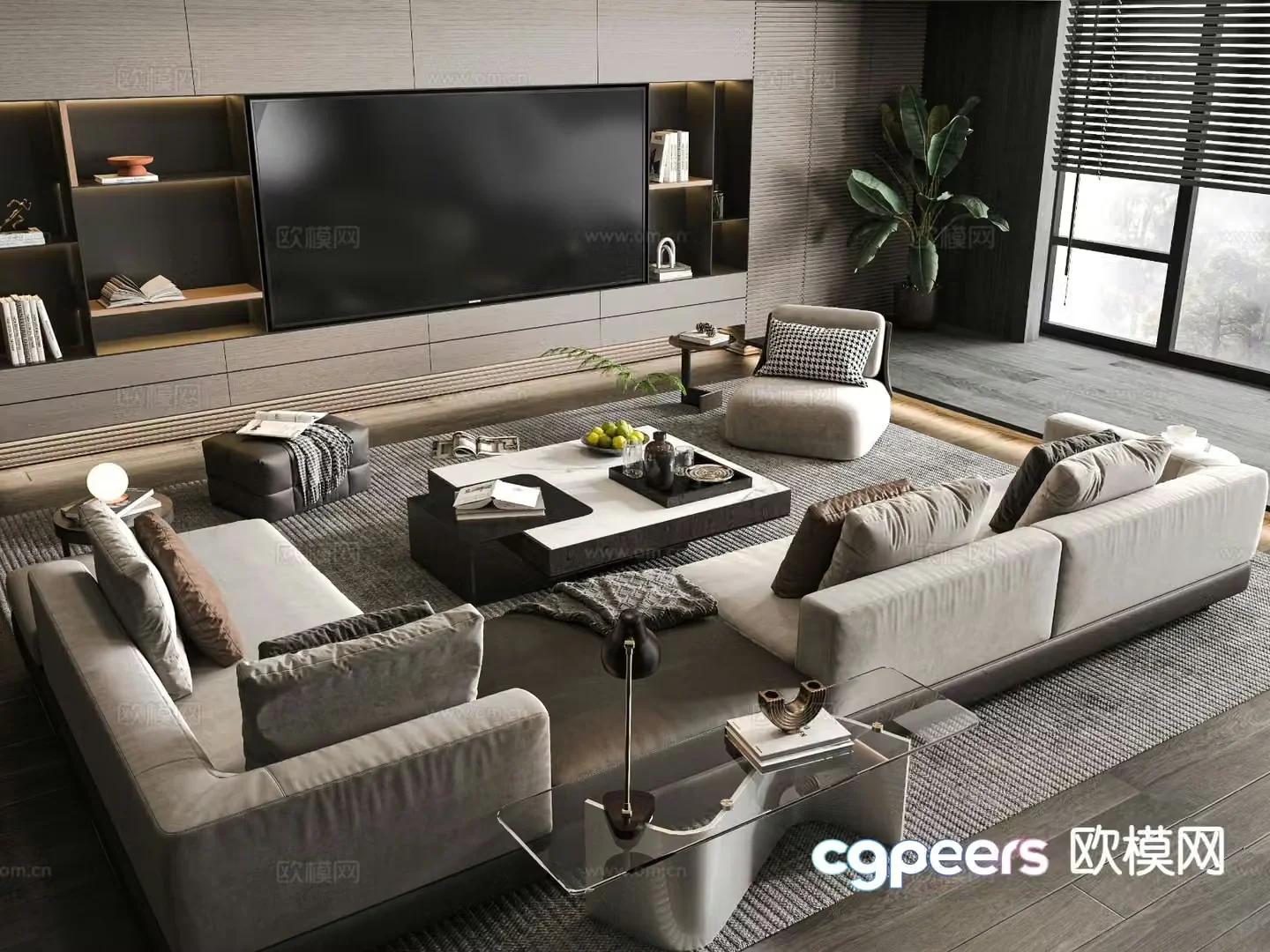Italian sectional sofa 3d model