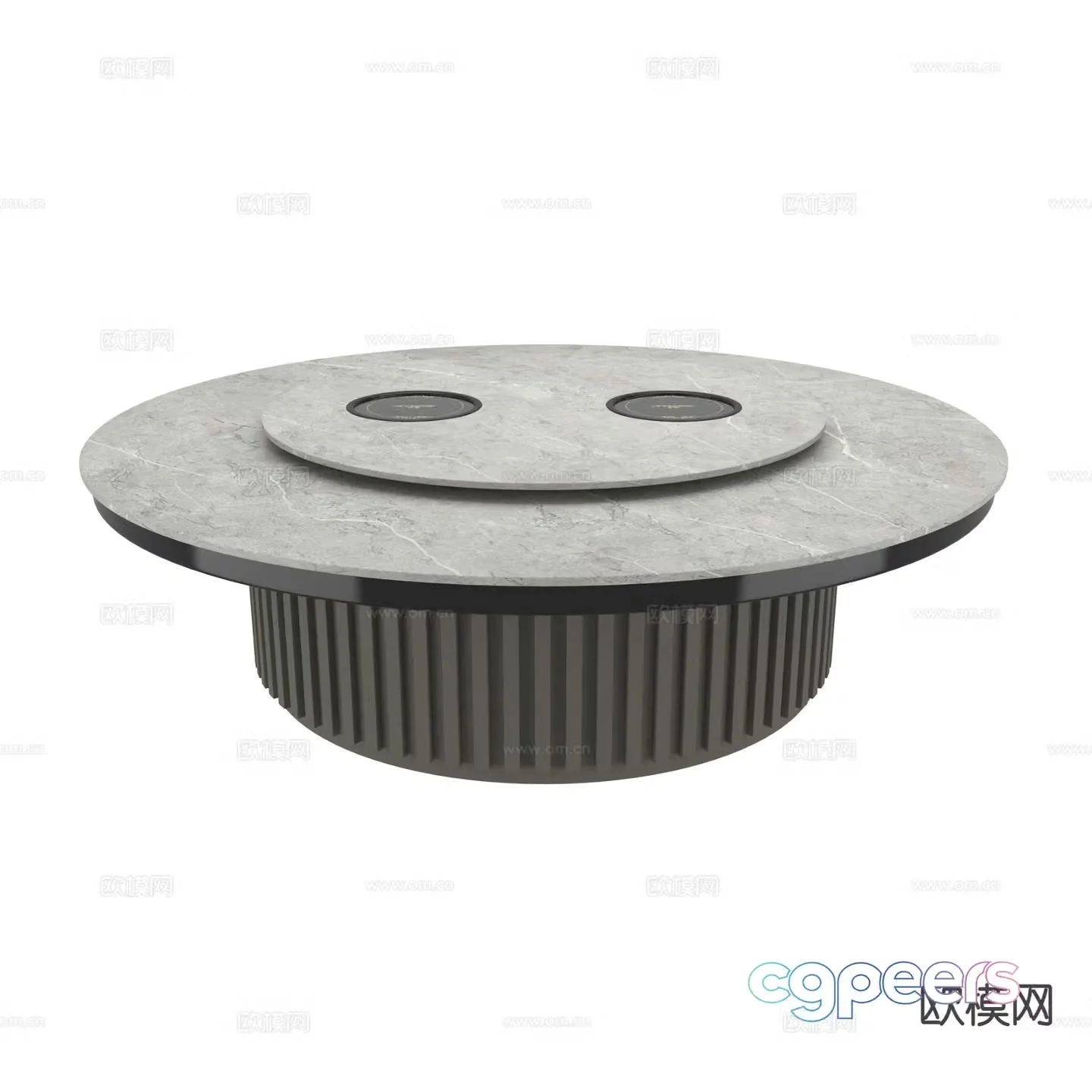 Modern dining table large round table 3d model