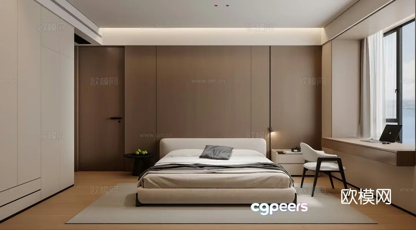 Modern bedroom second bedroom 3d model