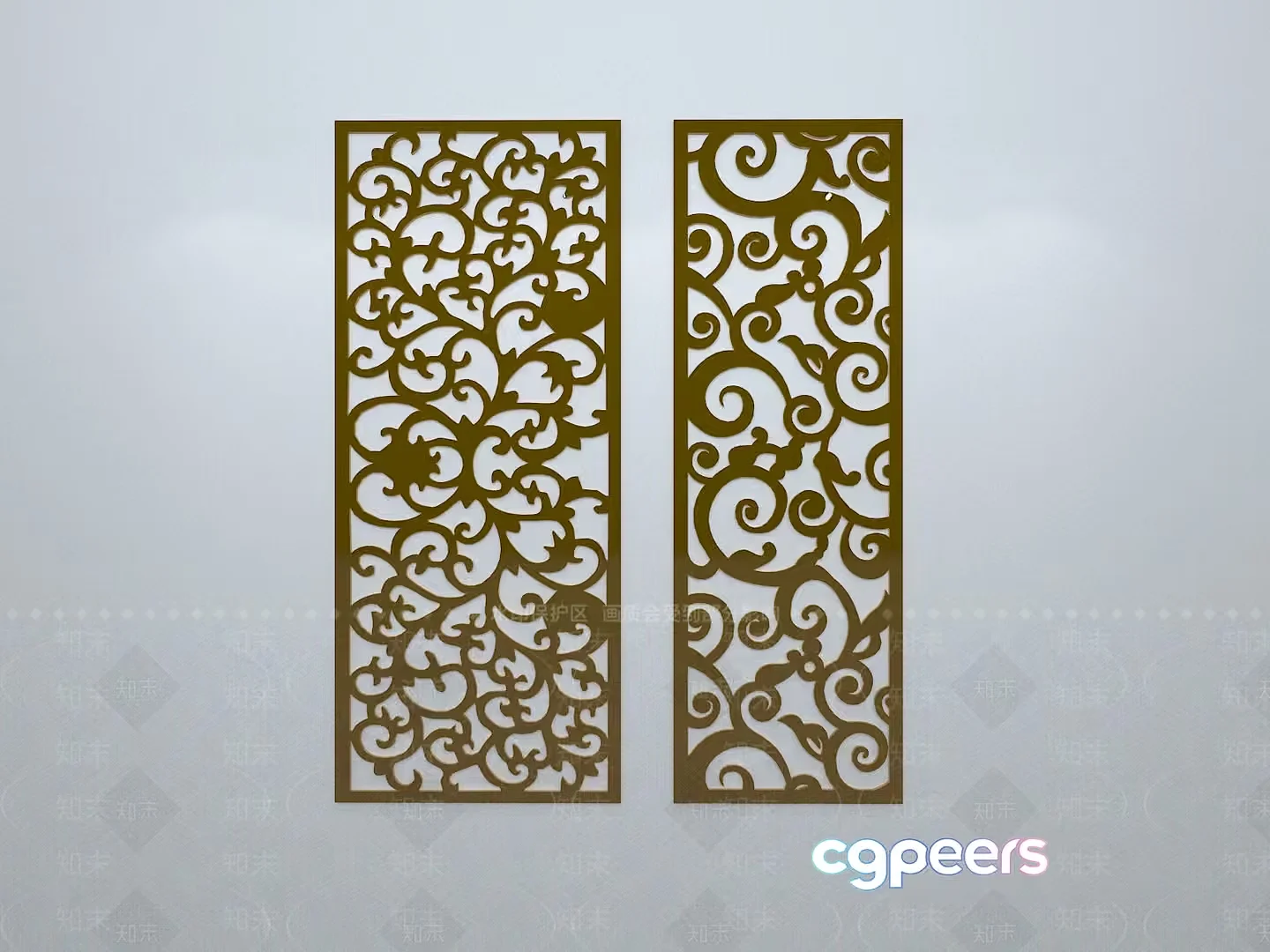 Gold Decorative Panels 3D Model – 10380 – VRAY Render