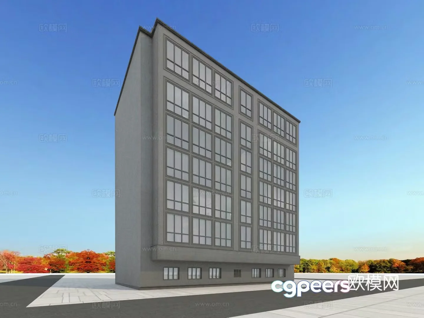 Building appearance European-style building 3d model