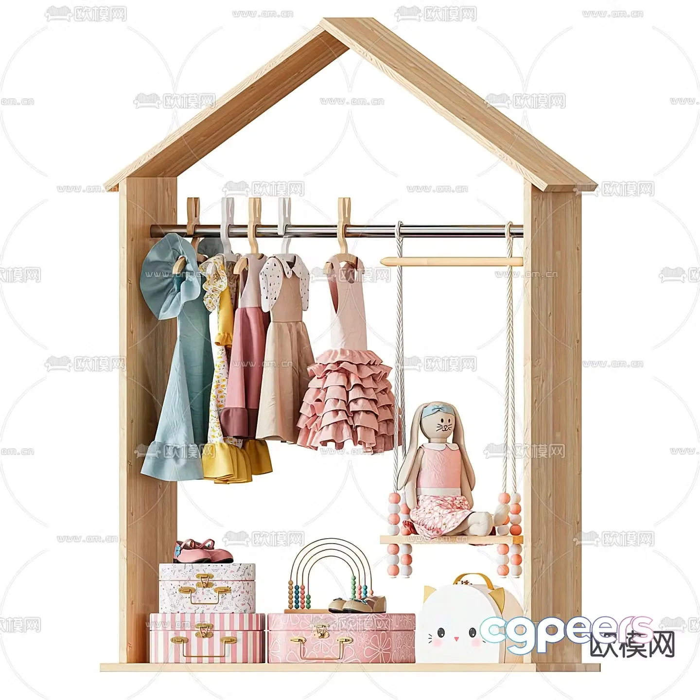 Nordic children’s wardrobe hanger 3d model