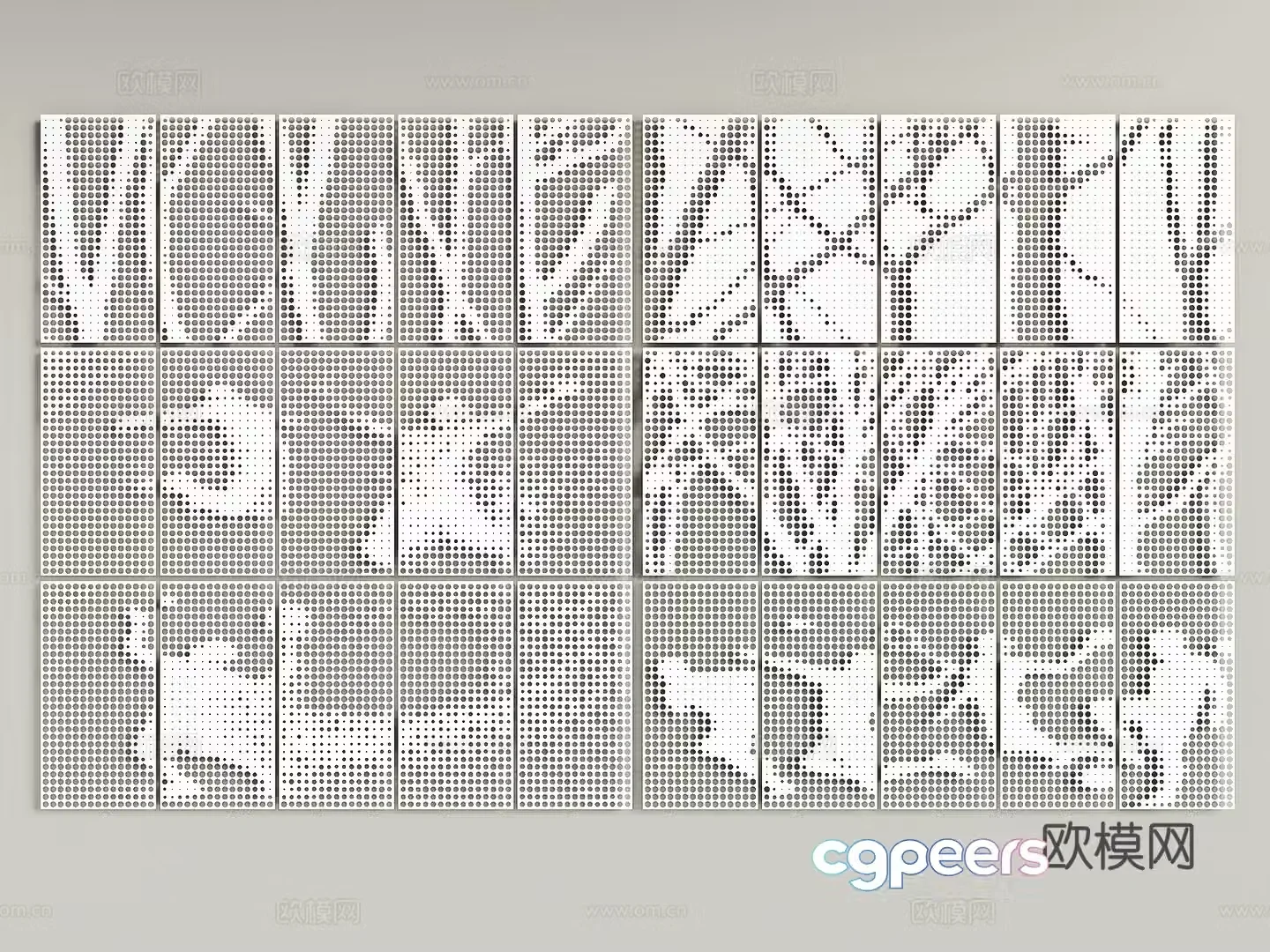 Woods gradient orifice plate Random gradient orifice plate Sports orifice plate Basketball court background wall Perforated wall 3d model