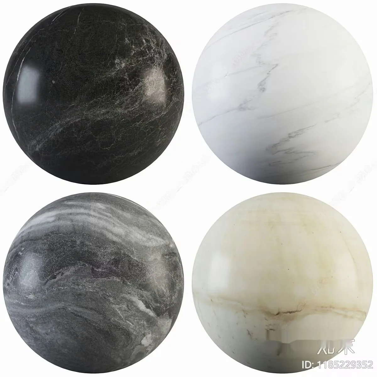 Marble Balls 3D Model – 8805 – VRAY Render