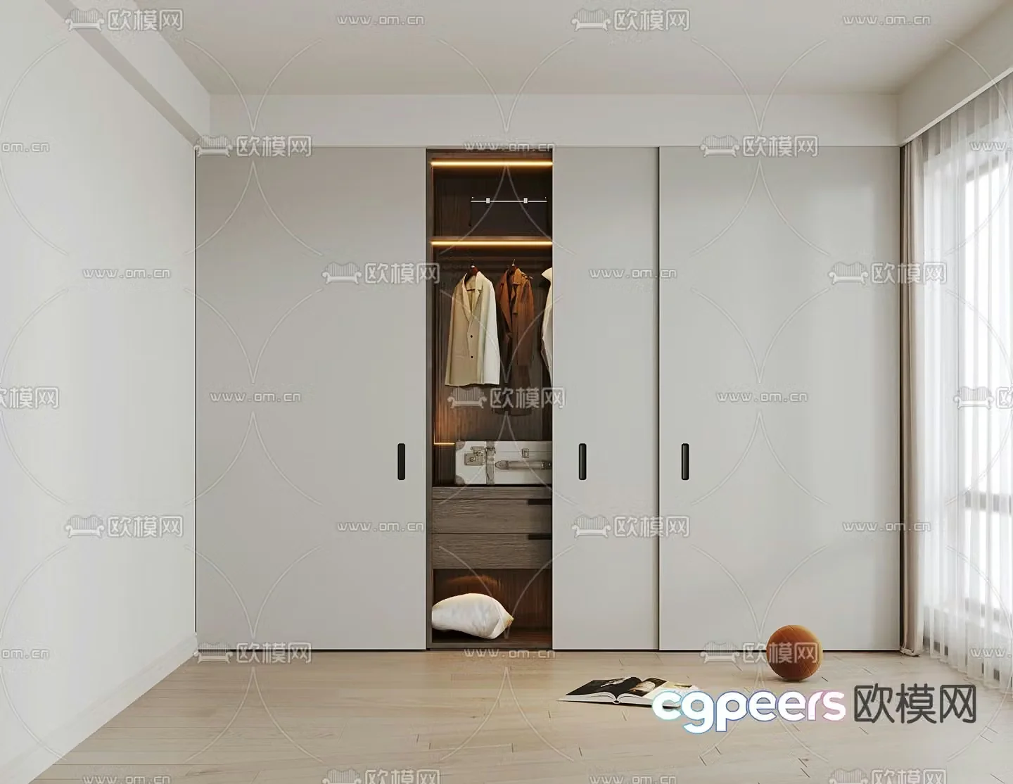 sliding door wardrobe wardrobe 3d model