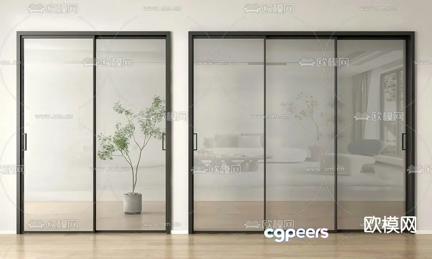 sliding door sliding door glass door 3d model