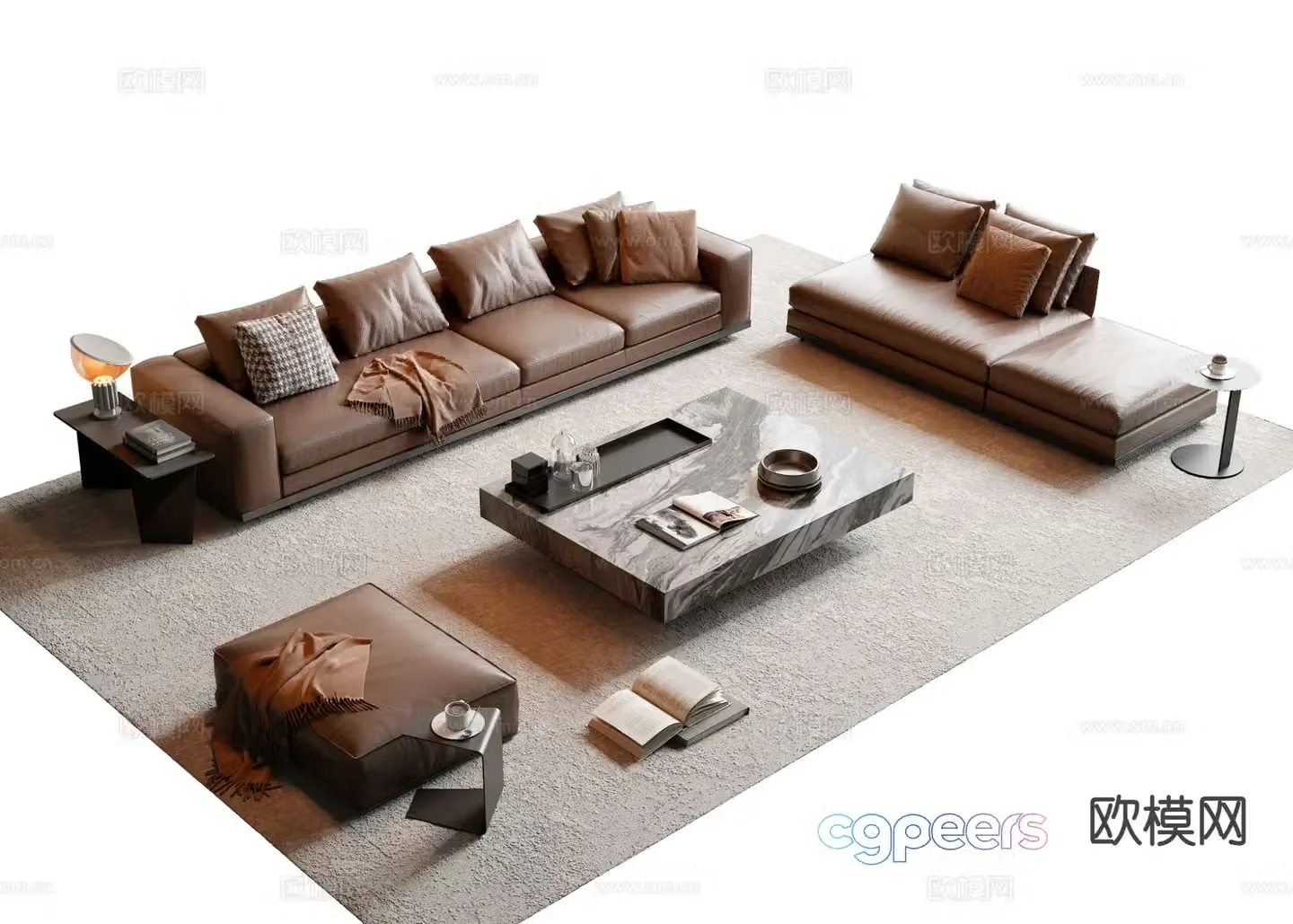 Medieval style modular sofa 3D model