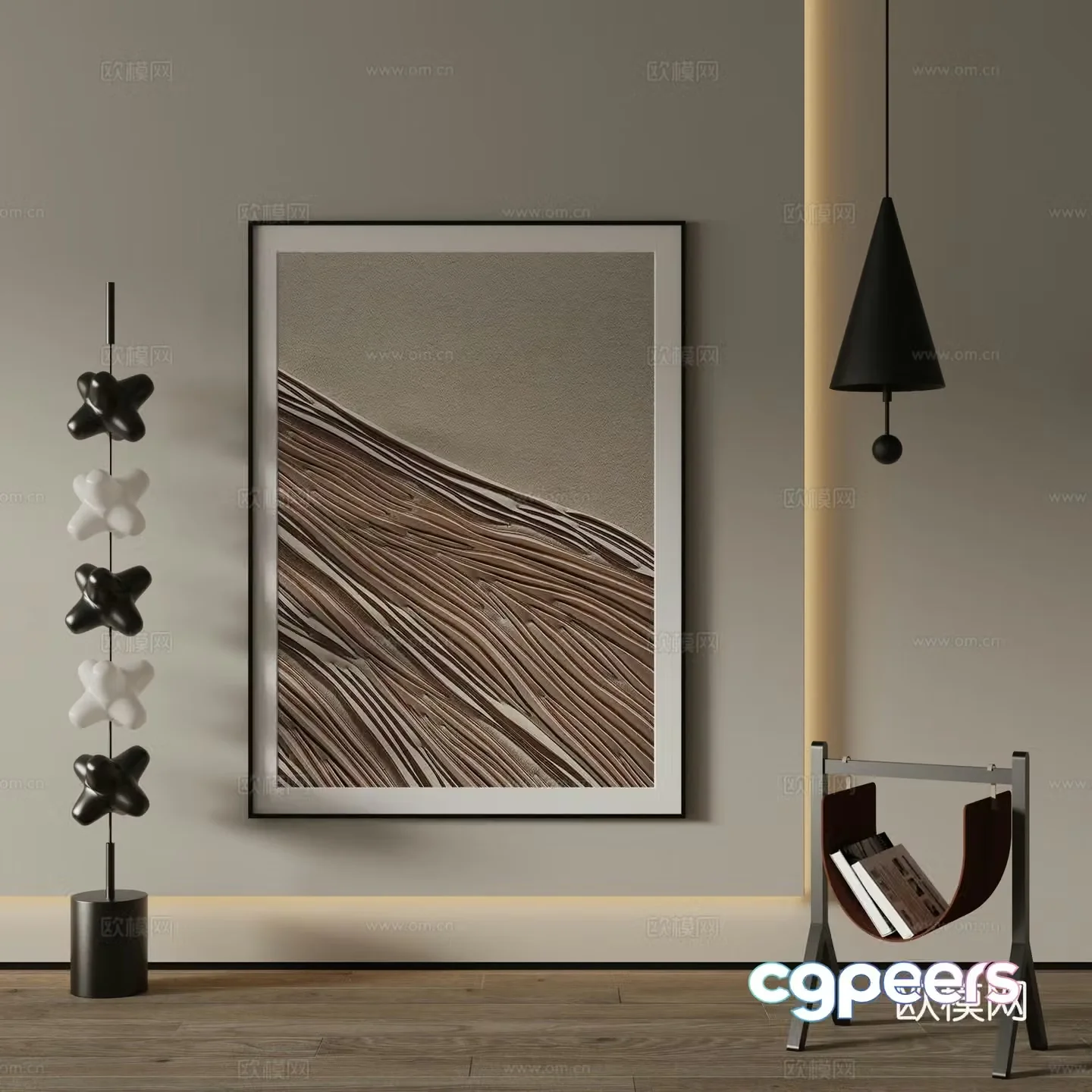 Modern Art Painting Decorative Painting 3D Model