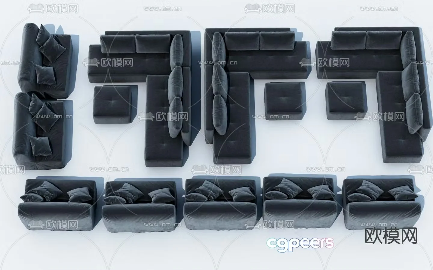 Negotiating Sofa Lobby Sofa 3D Model
