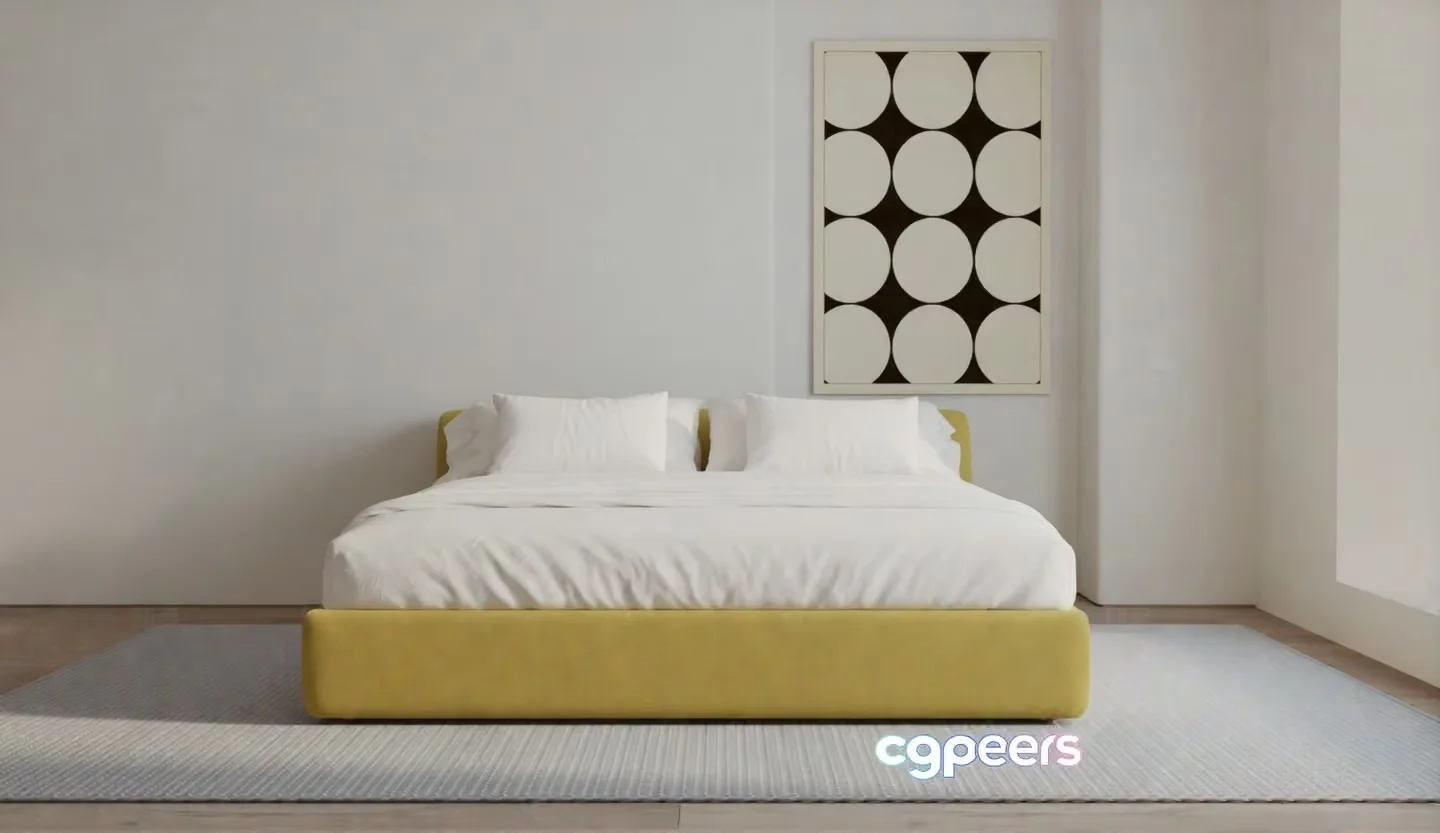 Modern Minimalist Bedroom 3D Model – 19486 – VRAY Render