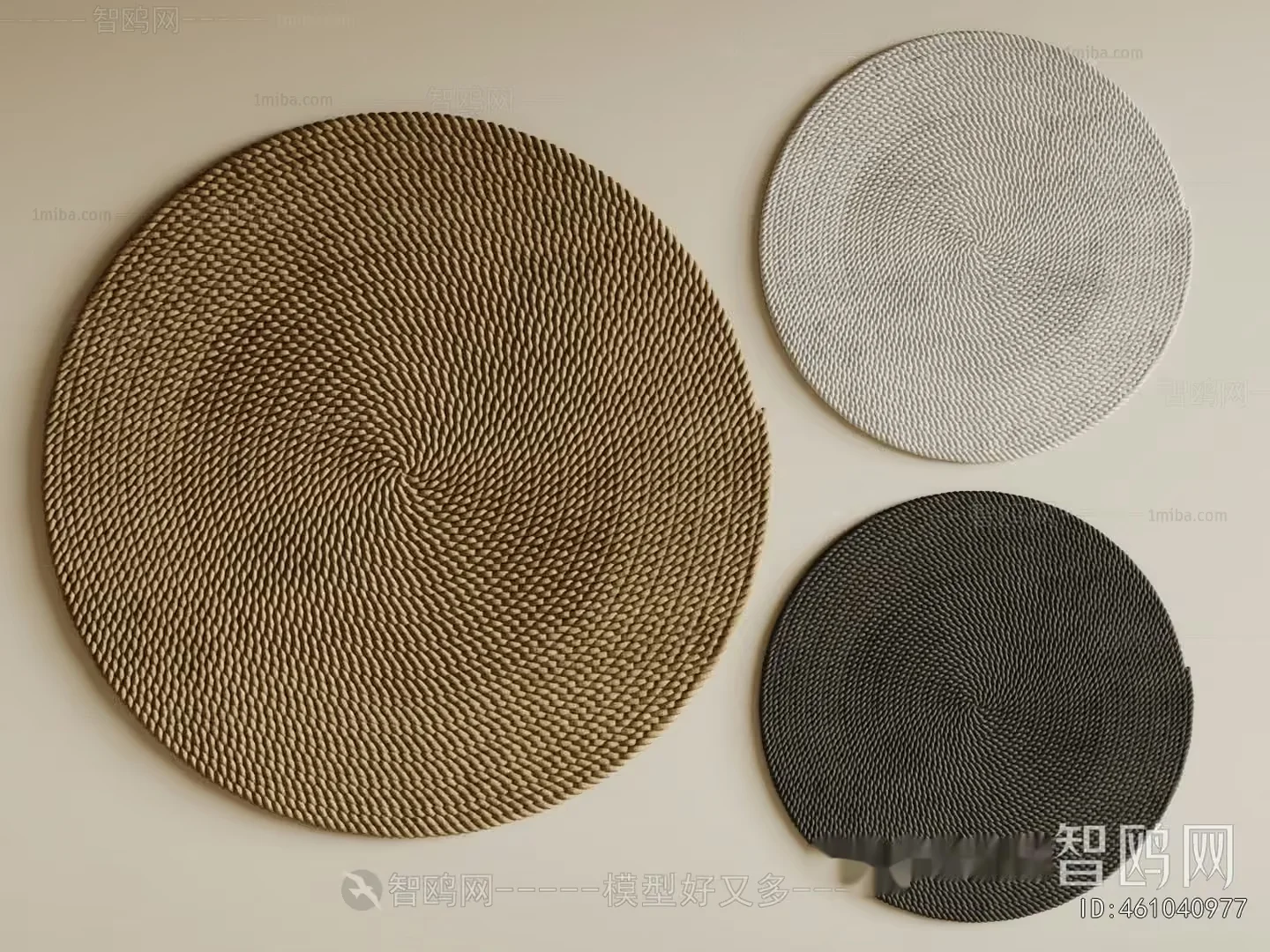 The Main Subject Is A Set Of Three Circular Rugs 3D Model – 22920 – VRAY Render