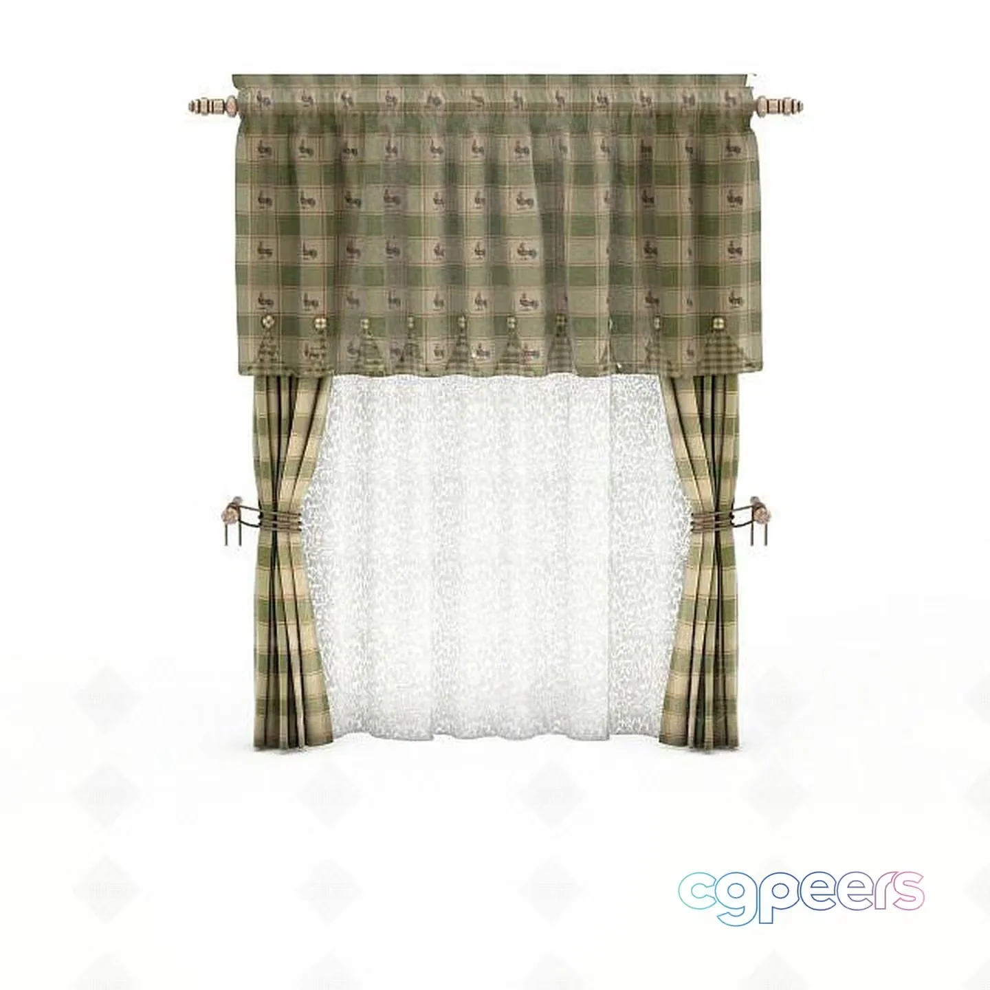 A Curtain 3D Model – 1980 – VRAY Render