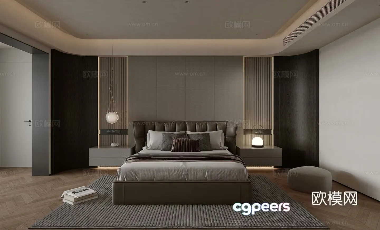 Modern bedroom master bedroom 3d model