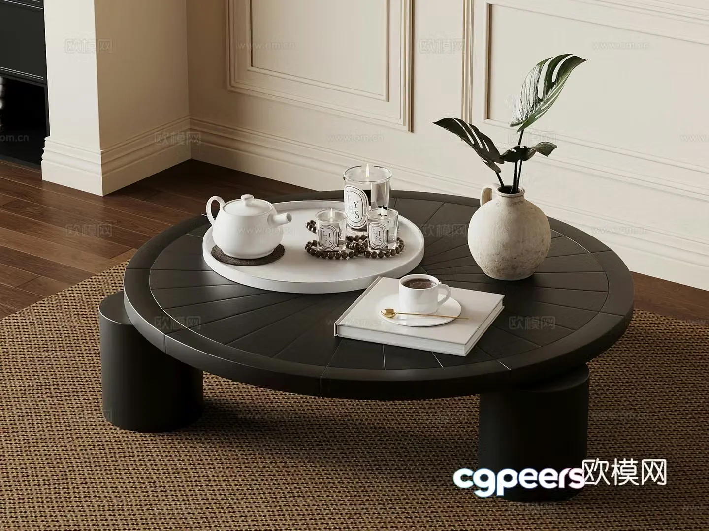 French retro coffee table 3d model