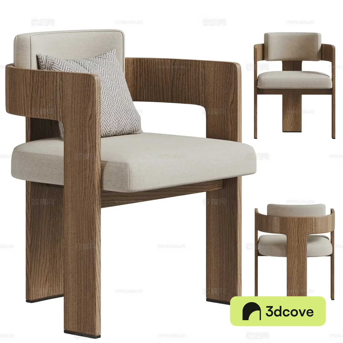 Modern single chair combination 3D model