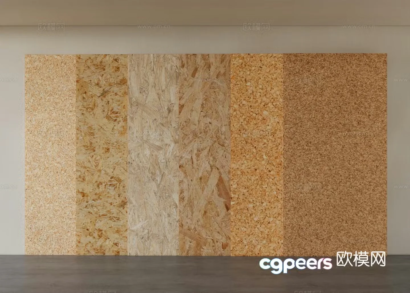 Modern wood veneer Osong board Cork board 3d model