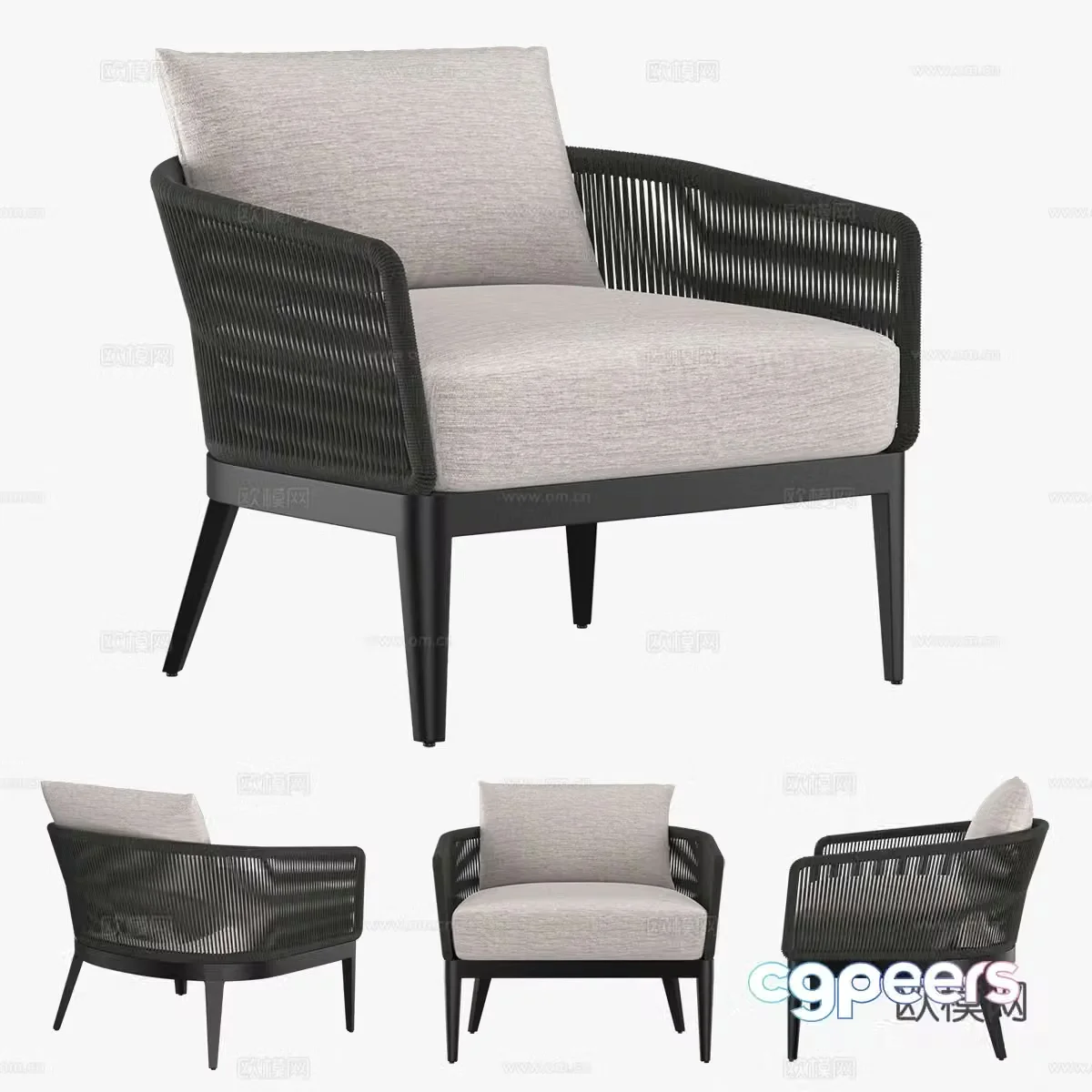 New Chinese style HAMILTON leisure chair 3d model