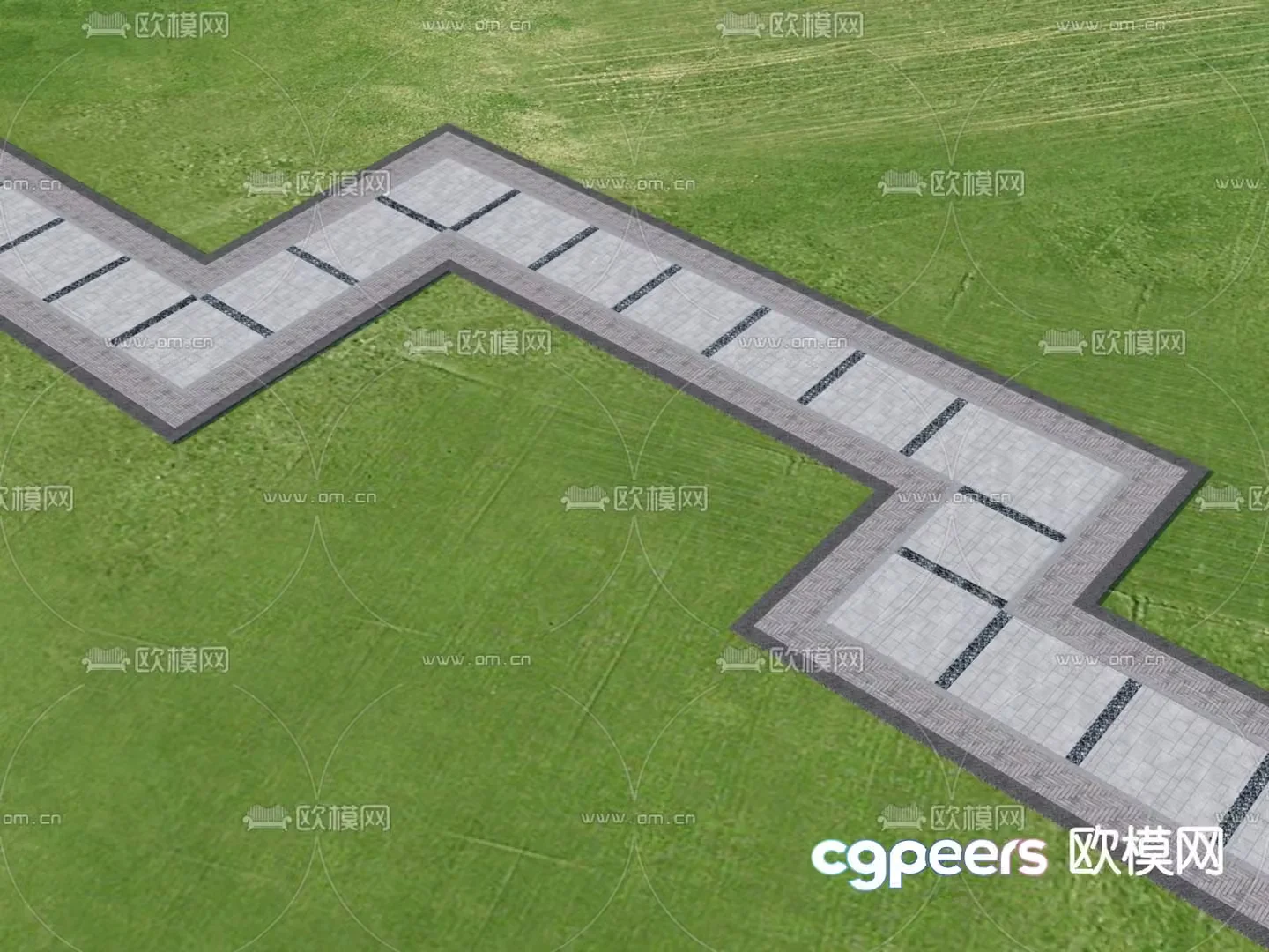 Garden Road Paving Tingbu Bluestone Slab 3D Model