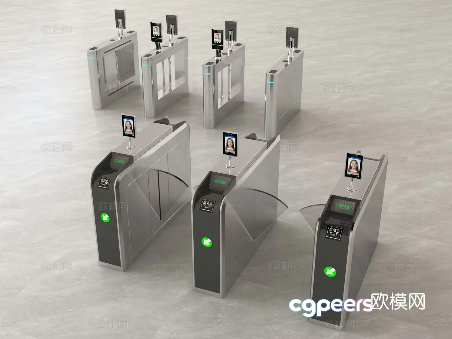 Modern Turnstiles 3D Model – 11498 – VRAY Render