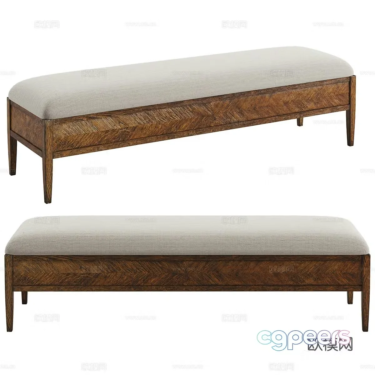 New Chinese -style bench shoe stool 3D model