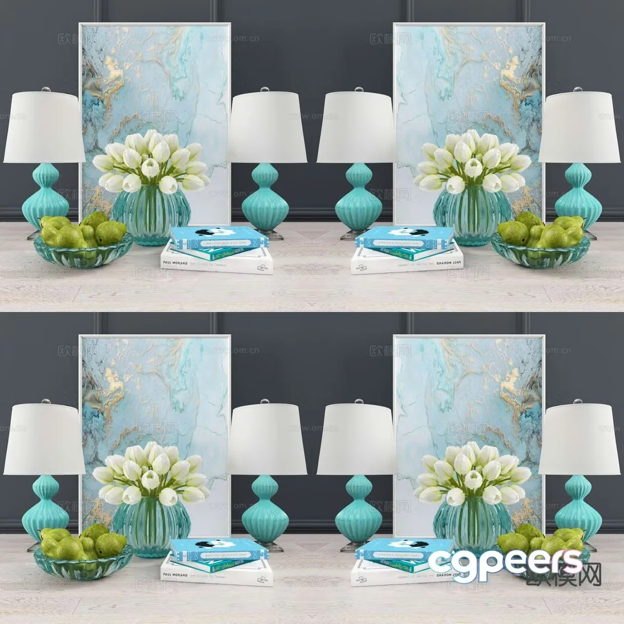 Modern jewelry vase combination 3D model