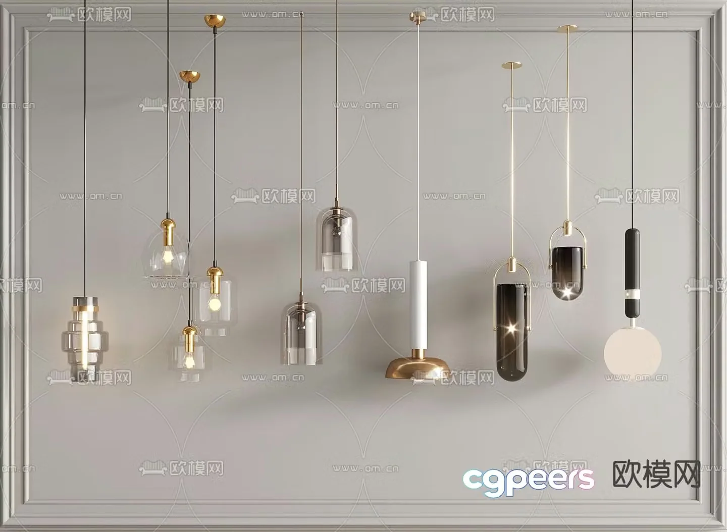3D model of small chandelier at the bedside