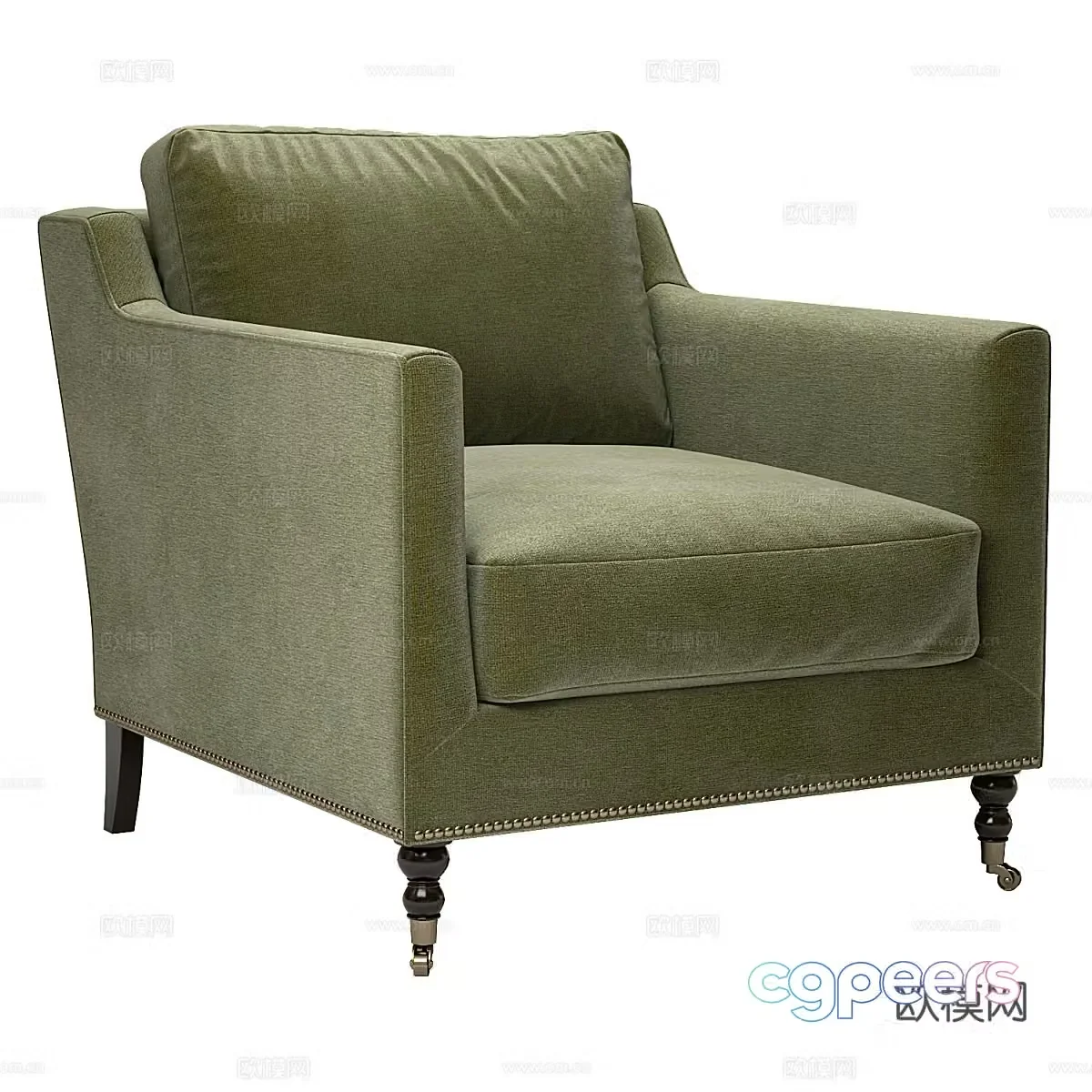 American simple armchair 3d model
