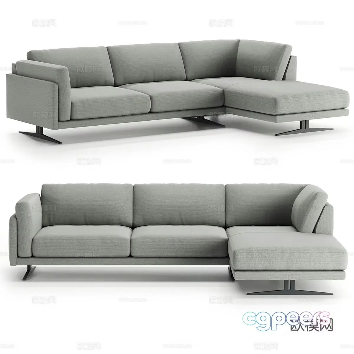Modern multi-person sofa corner sofa 3d model