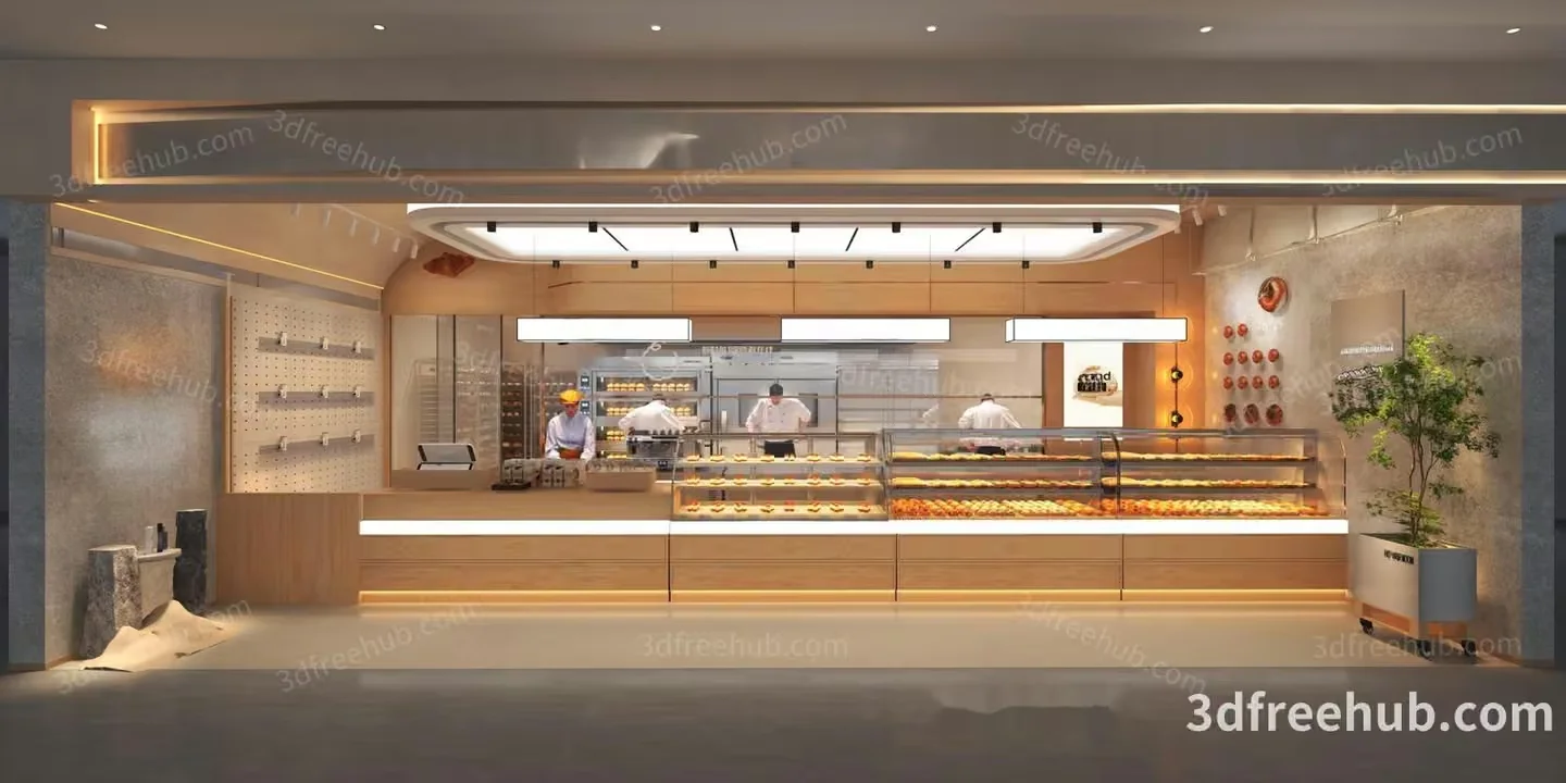 A Bakery Storefront 3D Model – 22026 – VRAY Render
