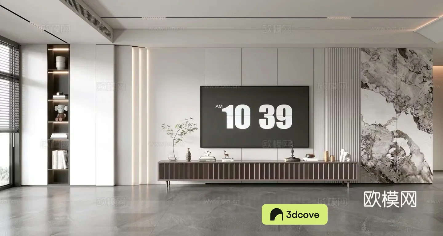 Modern simple living room light luxury TV background wall TV set full wall TV cabinet combination