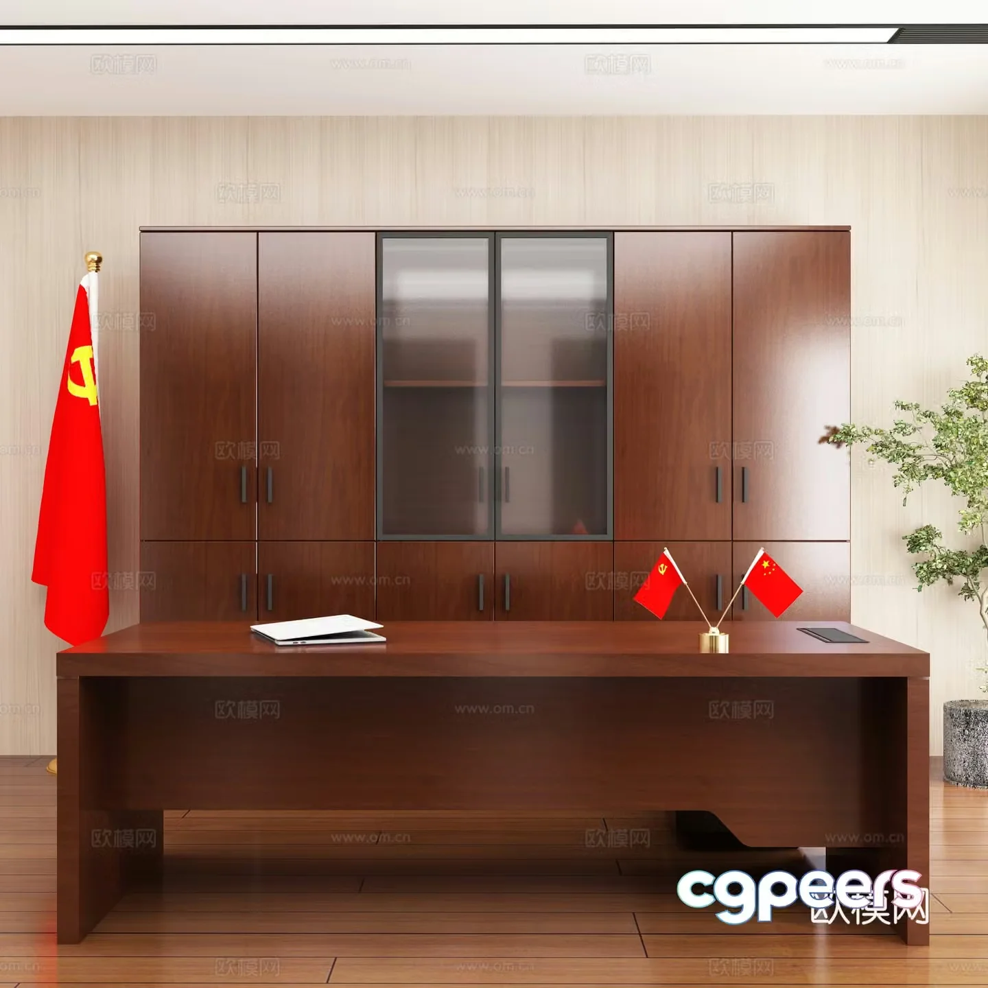 Modern desk desk boss desk office desk 3d model