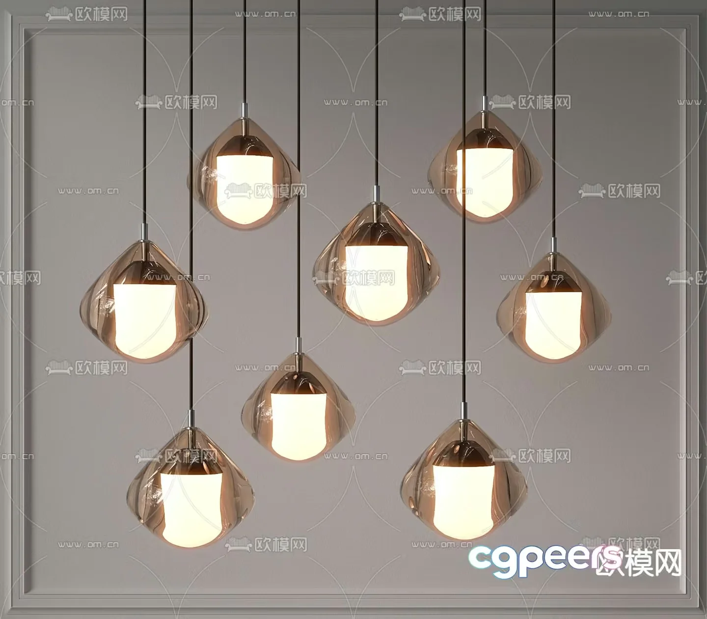 The Single Main Subject Is A Collection Of Hanging Light Fixtures 3D Model – 2233 – VRAY Render