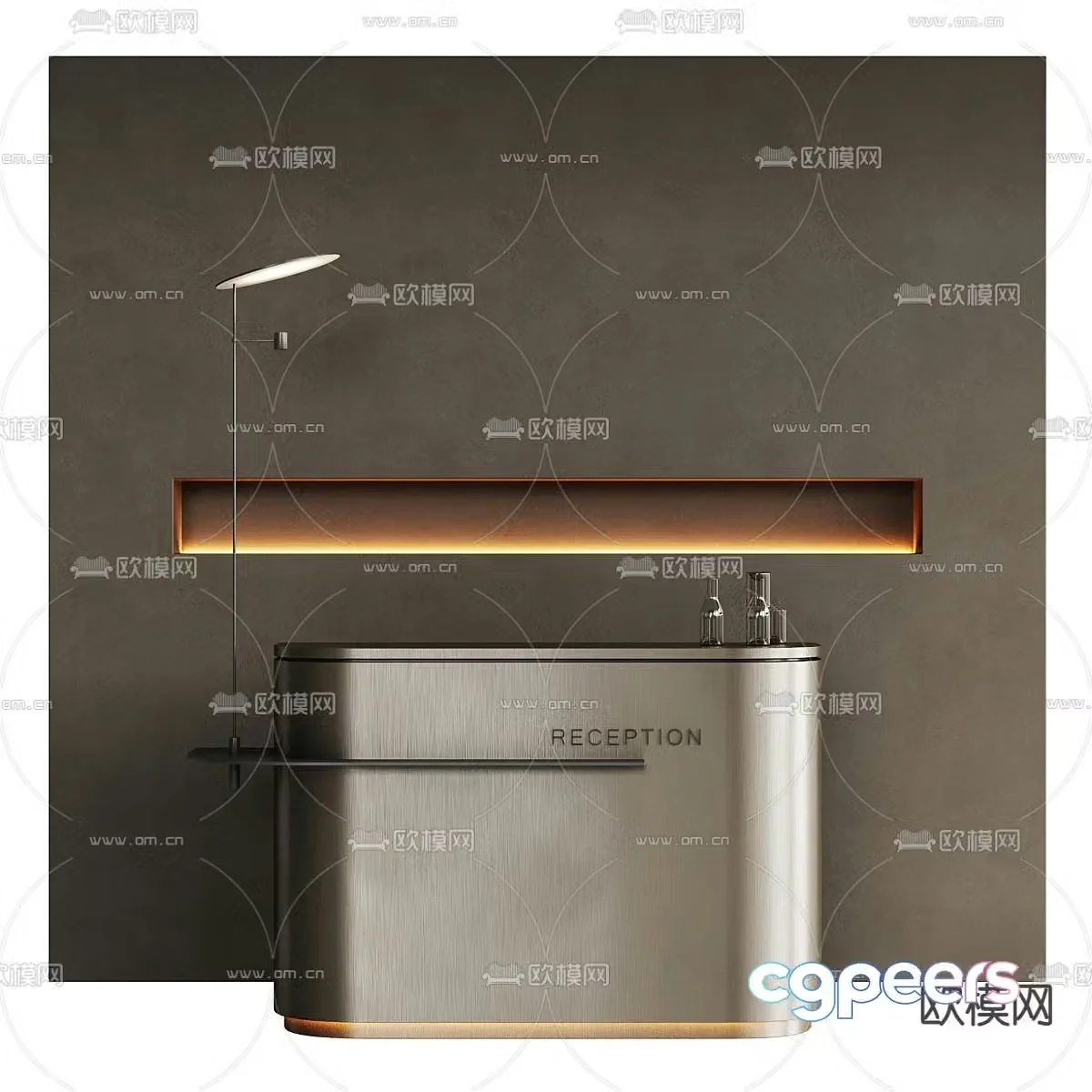 Front desk reception desk service desk 3d model