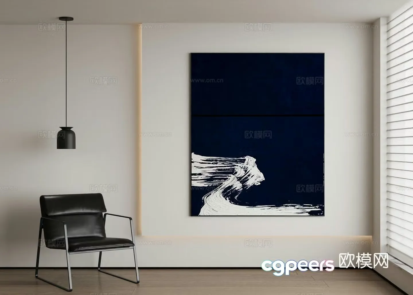 Modern abstract painting decorative painting 3d model