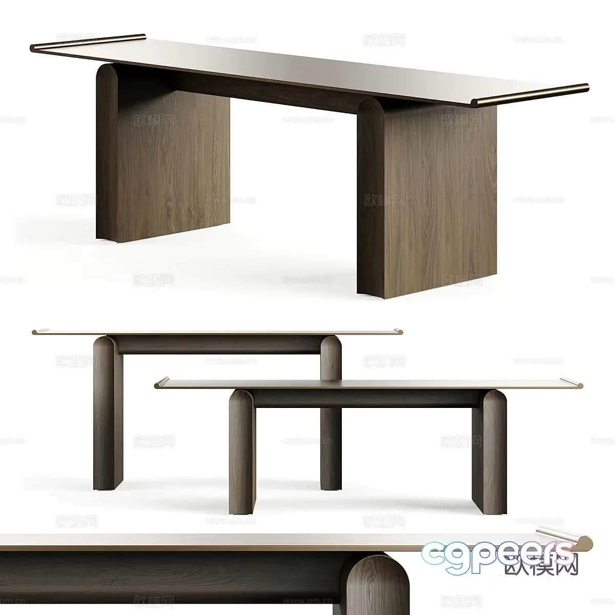 New Chinese style light luxury entrance table end viewing platform 3D model