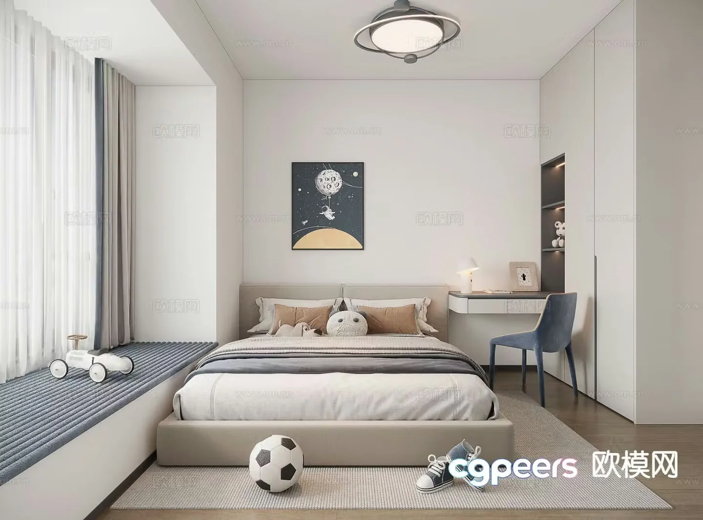 Modern children’s room boy’s room 3d model