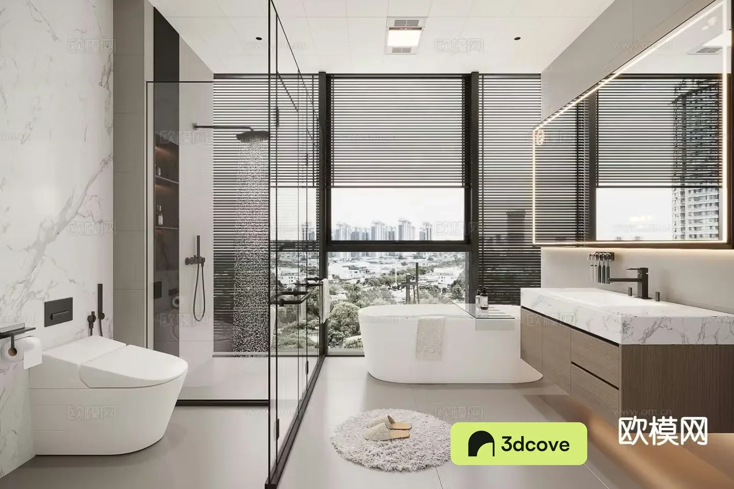Modern bathroom toilet