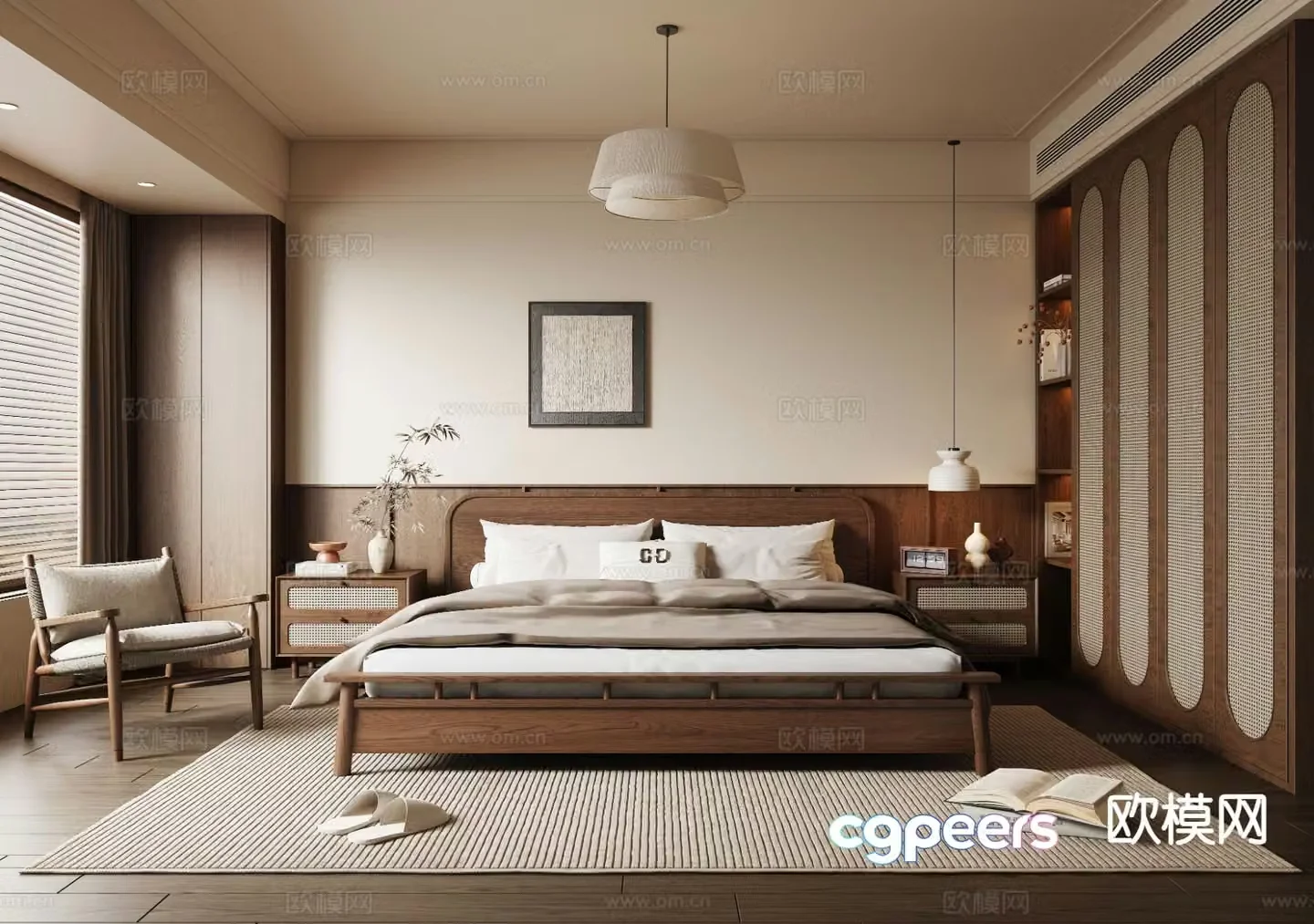 Medieval style bedroom master bedroom 3d model
