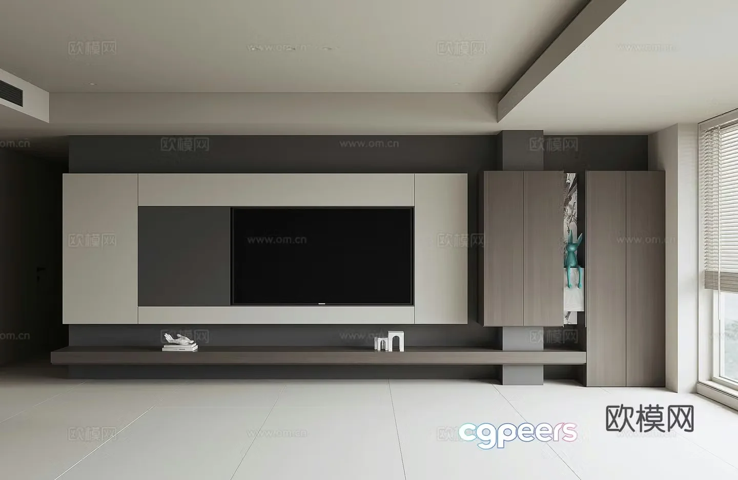 Modern TV background wall 3d model