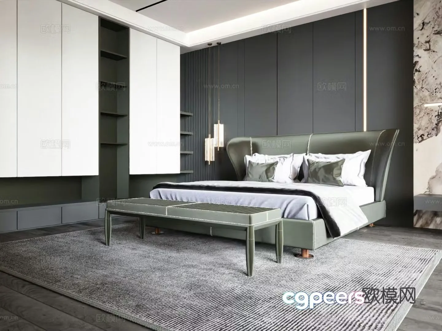 Italian style bedroom master bedroom 3d model