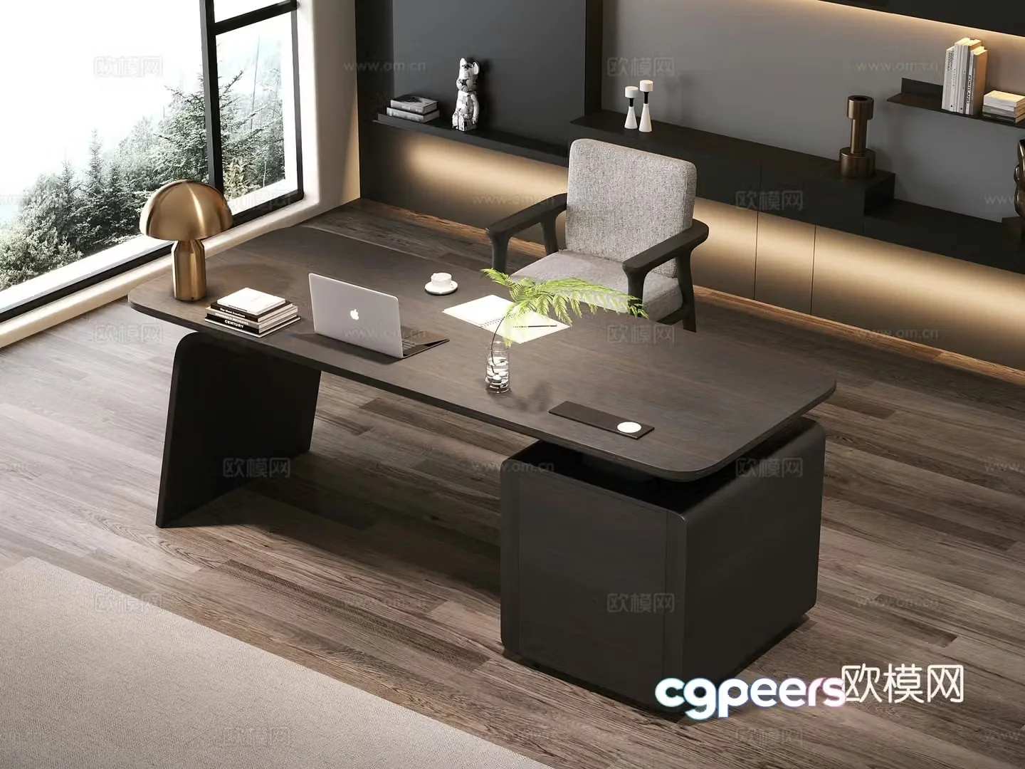 Modern office desk desk manager desk 3d model