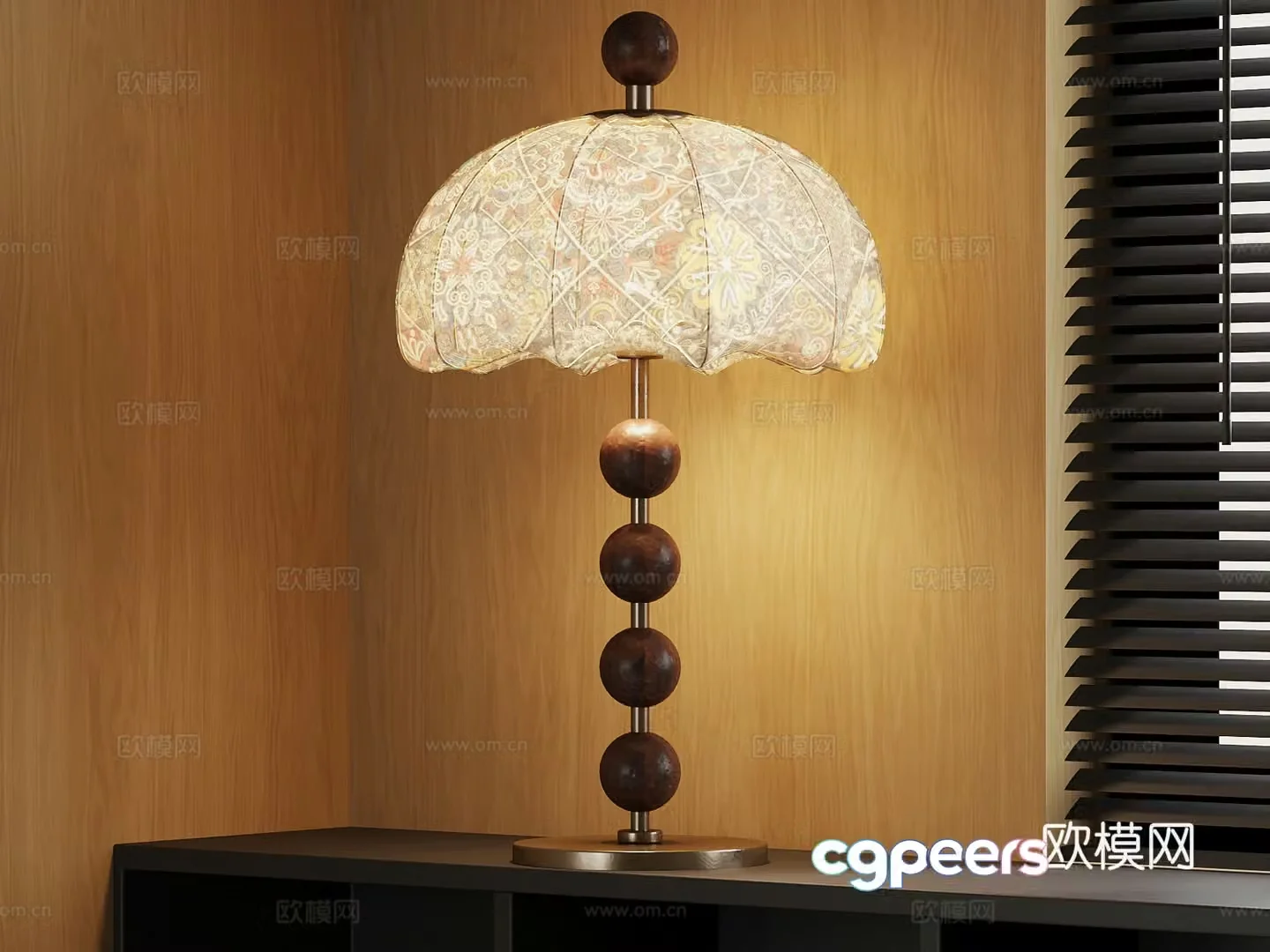 07 desk lamp American desk lamp 3D model